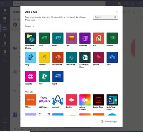 chanel tab|microsoft teams channel tabs.